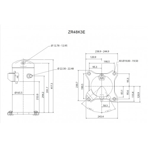 DWM ZR48K3E-TFD522 COMPRESSORE 380/3/50