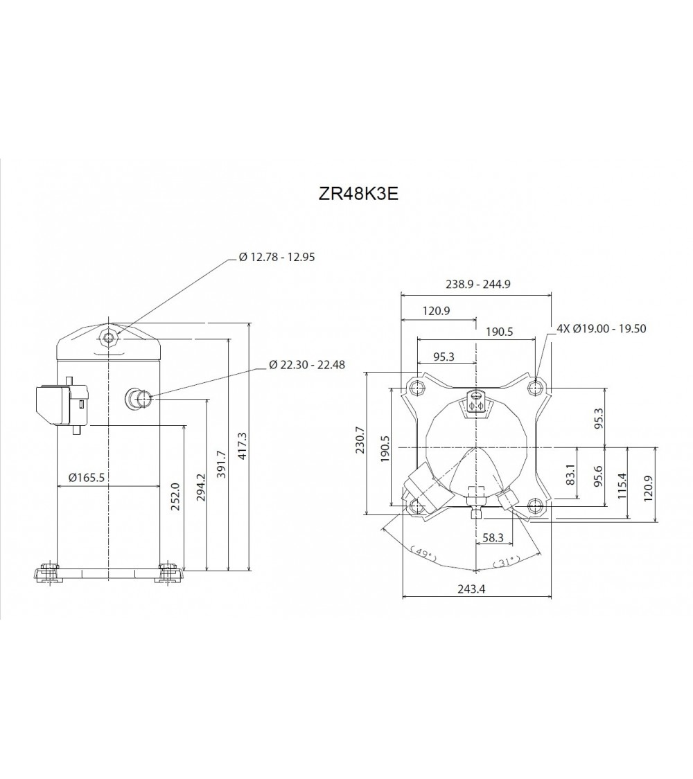 DWM ZR48K3E-TFD522 COMPRESSORE 380/3/50