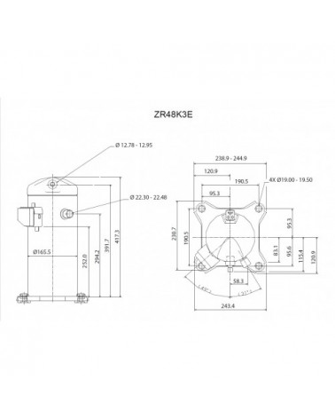 DWM ZR48K3E-TFD522 COMPRESSORE 380/3/50