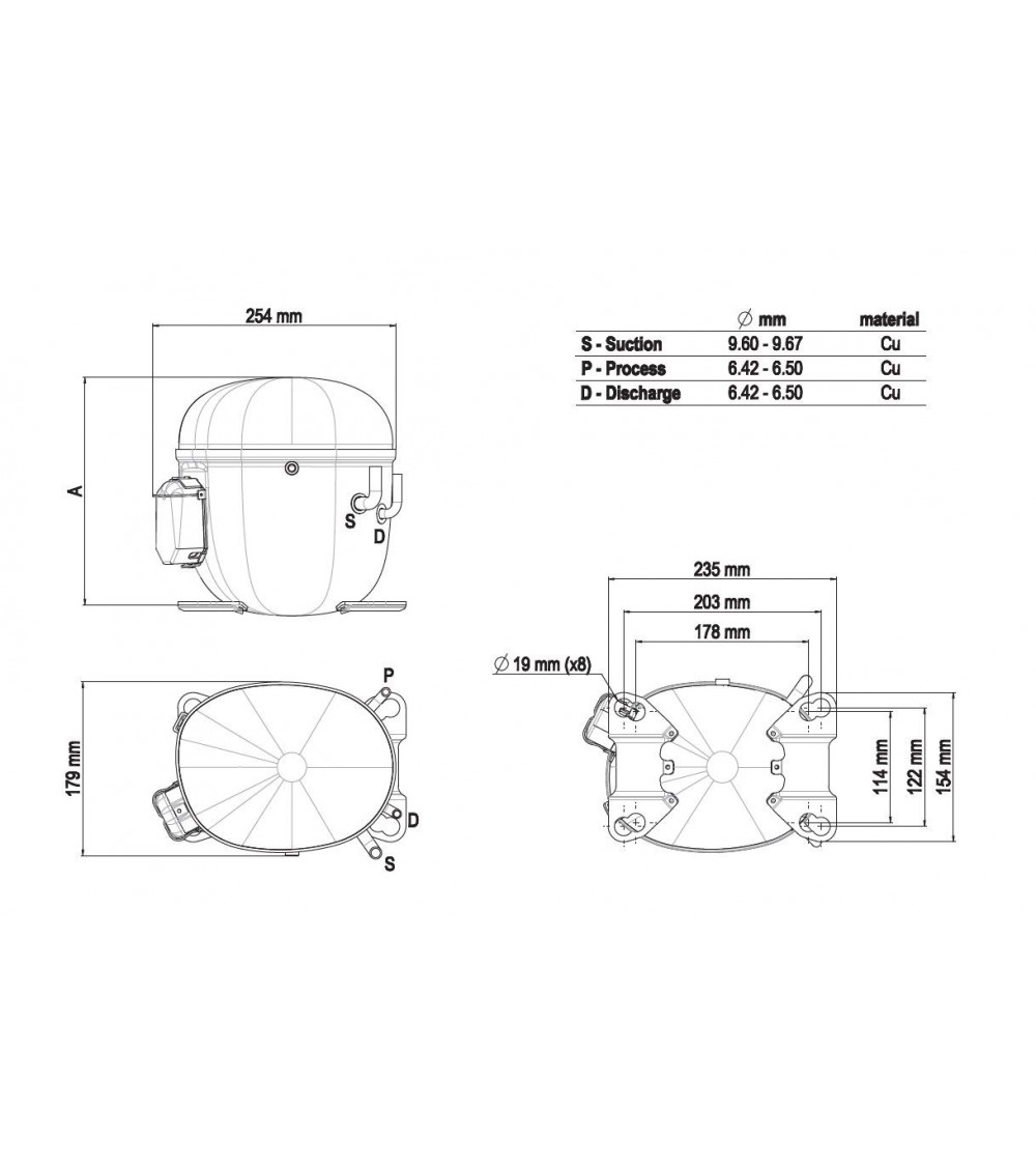 NT6226GKG/SC COMPRESSORE GEMINI R404 CSR 220-240V.50HZ. 923BA9204AF