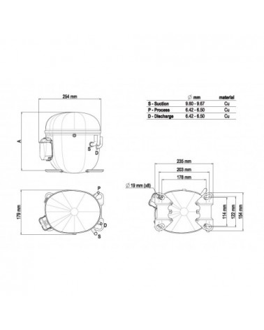 NT6226GKG/SC COMPRESSORE GEMINI R404 CSR 220-240V.50HZ. 923BA9204AF