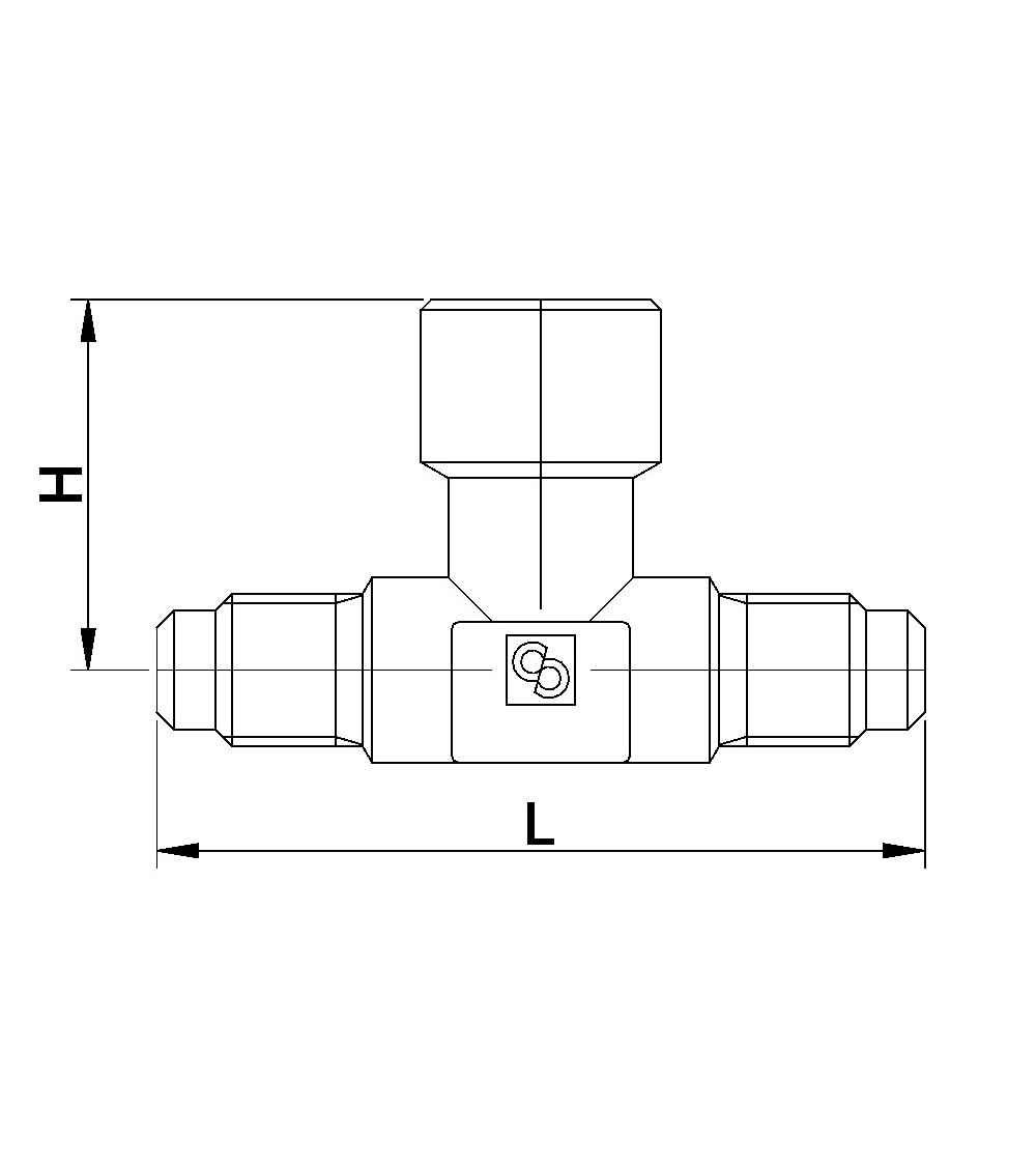 8380/X09      TEE CON ATTACCO CARICA 1/4SAE