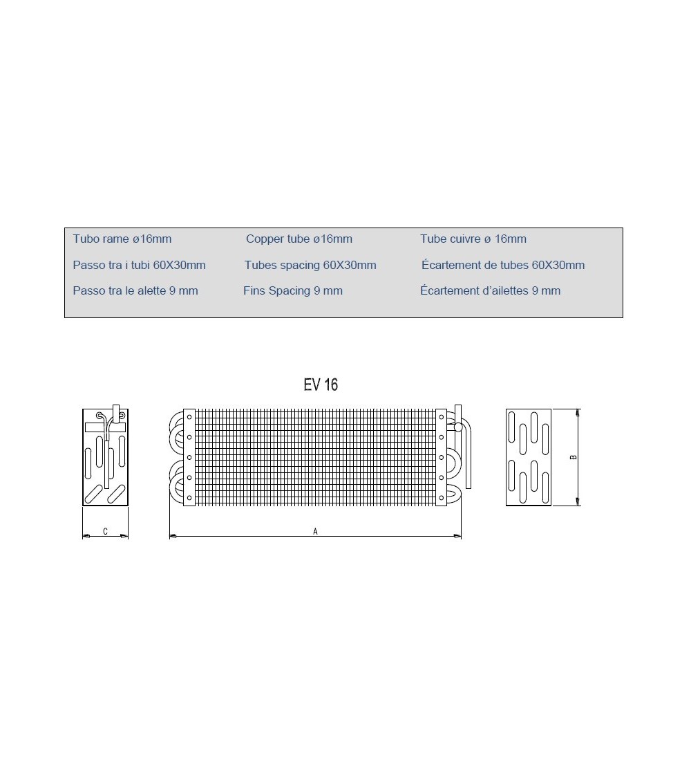 EV 16/25 EVAPORATORE STATICO PER VETRINE 